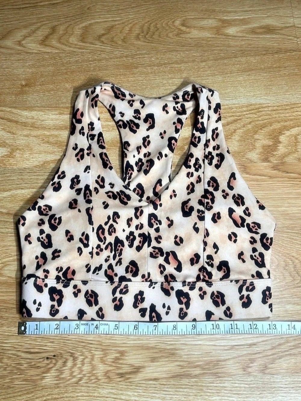 Fabletics Leopard Print Bodysuit in Pink & Black Size Medium